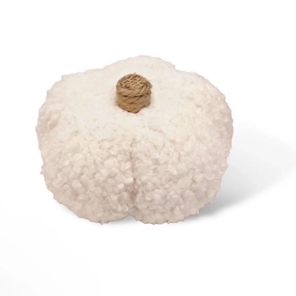 NWT Target Bullseye Playground Set of 2 Cream & Brown Sherpa Pumpkins